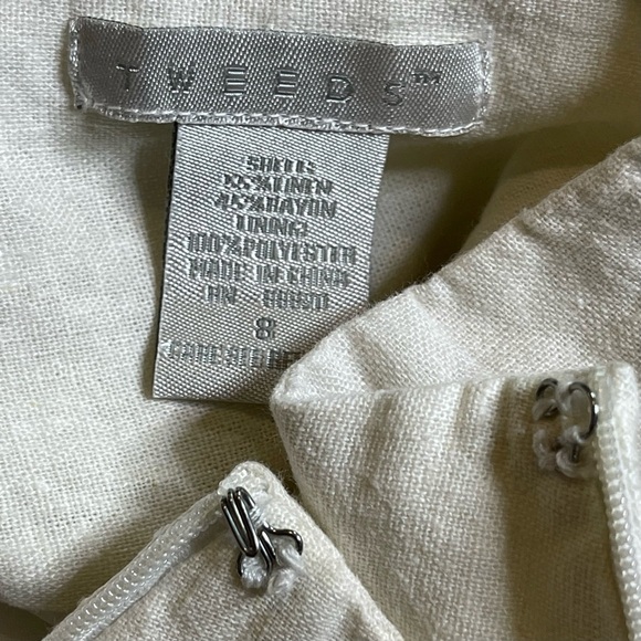 Vintage Y2K Tweeds Floral Side Zip Linen Blend Skirt Size 8 - Picture 7 of 9